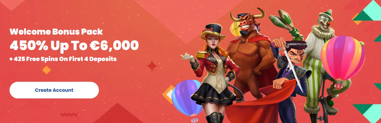 Promotional banner for online gaming at Rollino